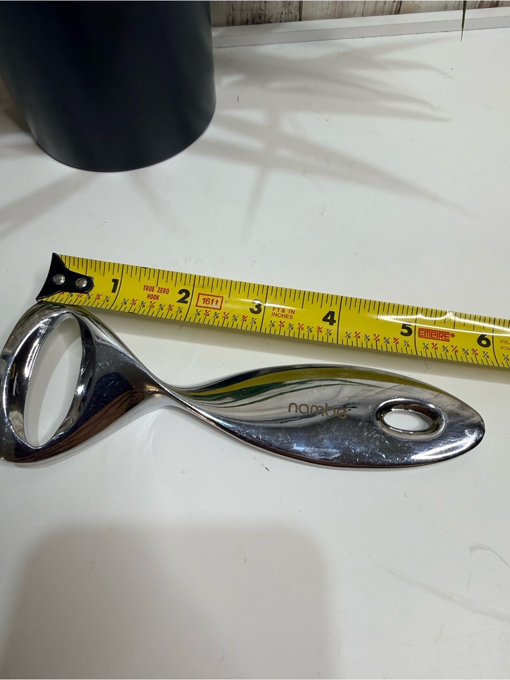 Nambe Polished Silver Bottle Opener with Sleek Ergonomic Handle - Picture 7 of 8